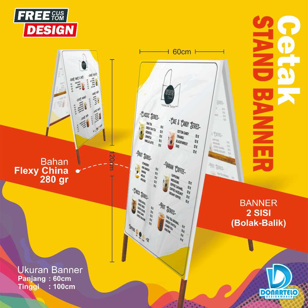 Jual (FREE DESAIN) STAND BANNER + CETAK MODEL SEGITIGA, UK 60X120 ...
