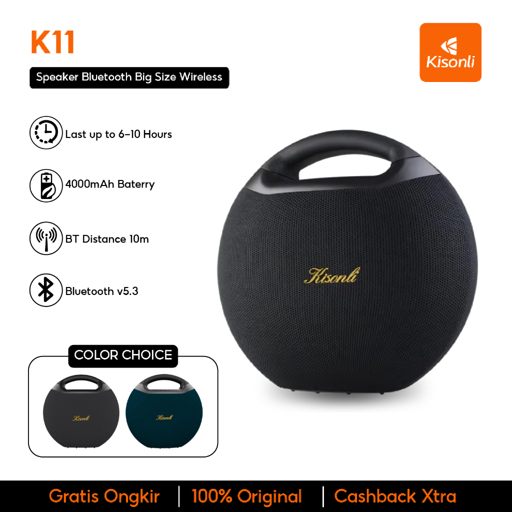 Jual KISONLI Speaker Bluetooth Big Size K11 Wireless Speaker Subwoofer ...