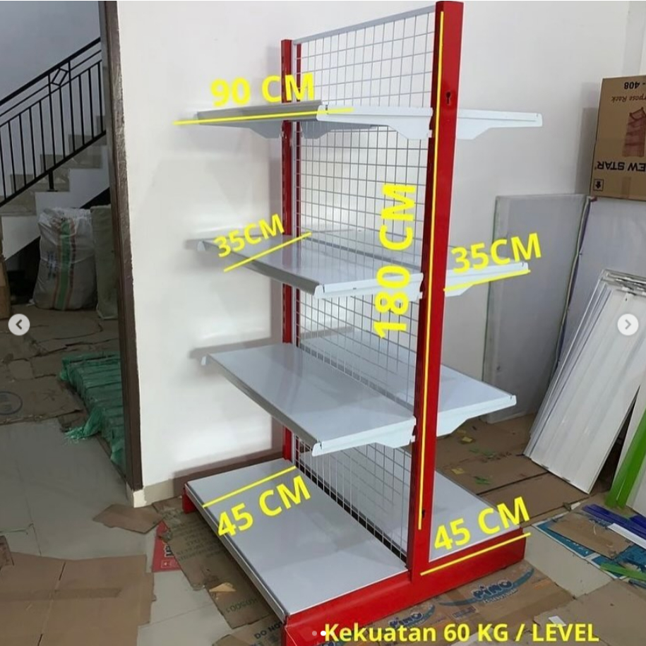 Jual Rak Gondola ALPHA Double 180 CM Display 8 Susun 2 Sisi Minimarket ...