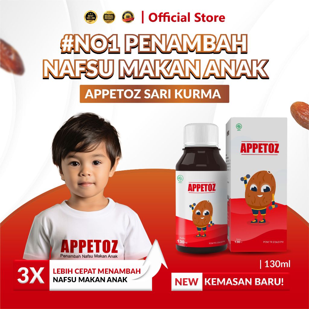 Jual Appetoz Sari kurma 130ml - Solusi Atasi GTM - Penambah Nafsu Makan ...