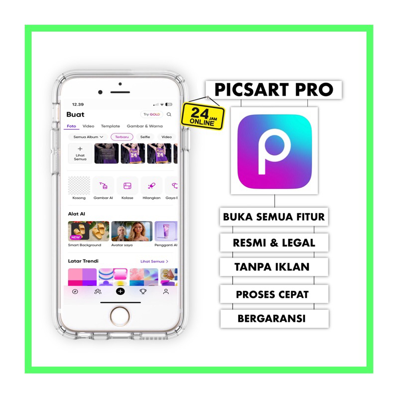 Jual [ CUSTOMER TINGGAL LOGIN ] APLIKASI PICSART PRO PICSART GOLD ...