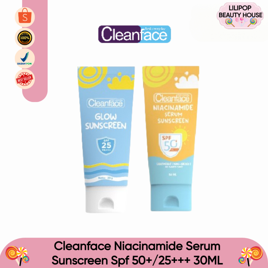 Jual Cleanface Niacinamide Serum Sunscreen Spf 50+/25+++ 30ML By ...