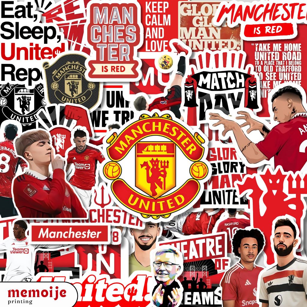 Jual (40+ PCS) Stiker Manchester United MU Vinyl Waterproof – Stiker ...