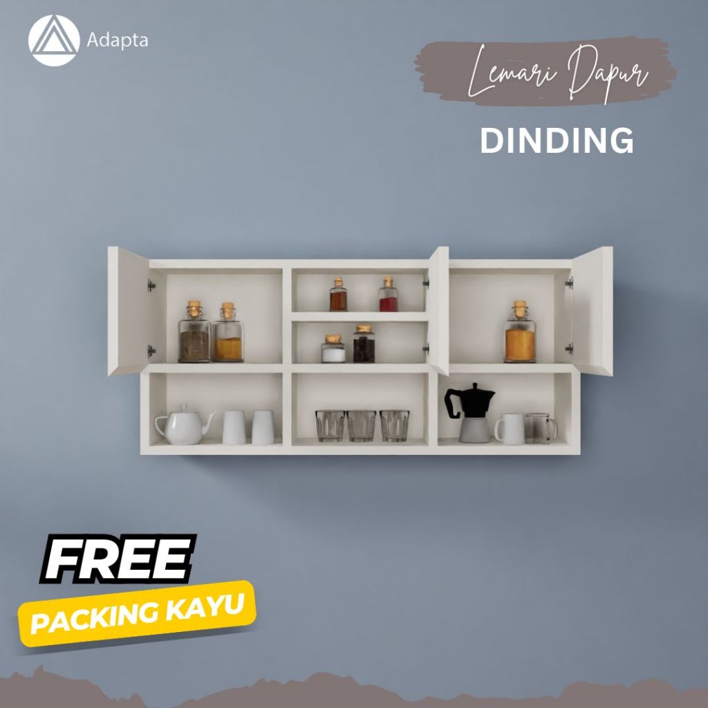 Adapta - Lemari Kitchen Set Gantung Minimalis – Rak Bumbu Tempel Dinding Serbaguna - MARS - C65