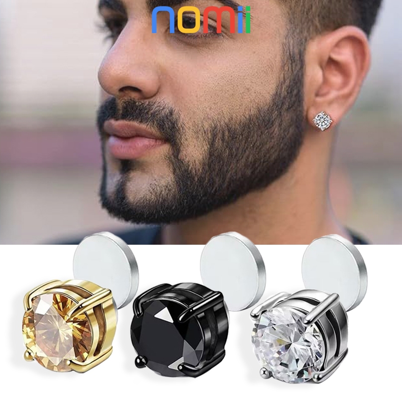 Jual 1 Sepasang 8MM Telinga Pria Zirkon Populer Zircon Unisex