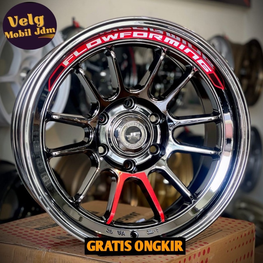 Jual velg mobil r18 JF BUZZ BLACK CROME LEBAR 9 R18 velg racing ...