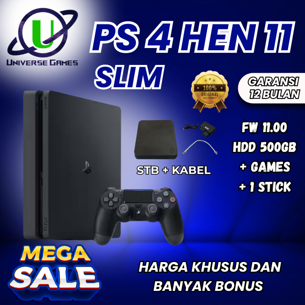 PS4 PS PRO SLIM FAT FW HEN FULL GAME GARANSI 12 BULAN