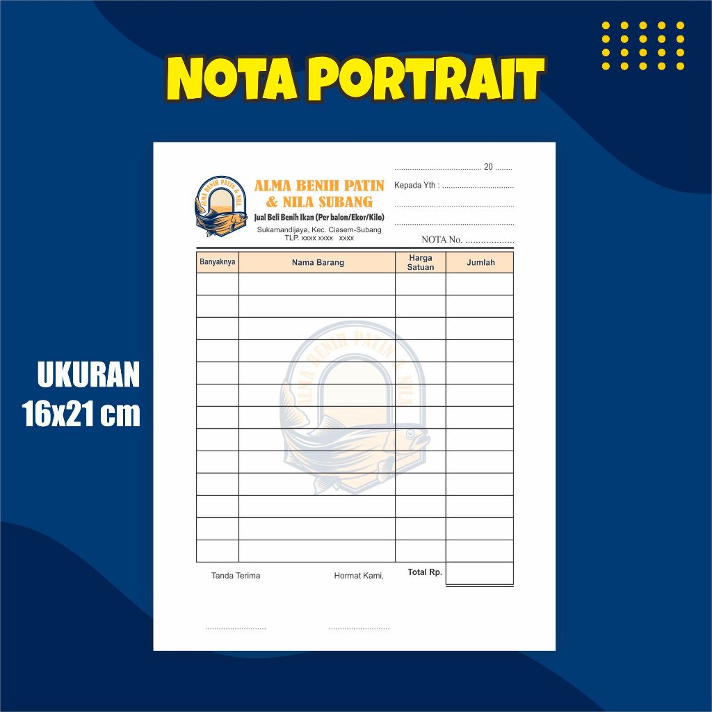 Jual Nota custom 1 ply 2 ply 3 ply satuan 1/2 folio isi 100 dan 150 ...