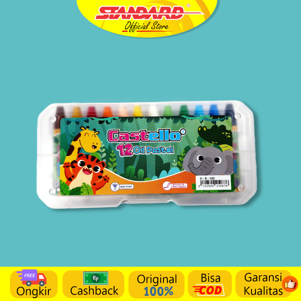 Standard - Castello Oil Pastel 12 / Set ( Crayon / Pewarna / Coloring )