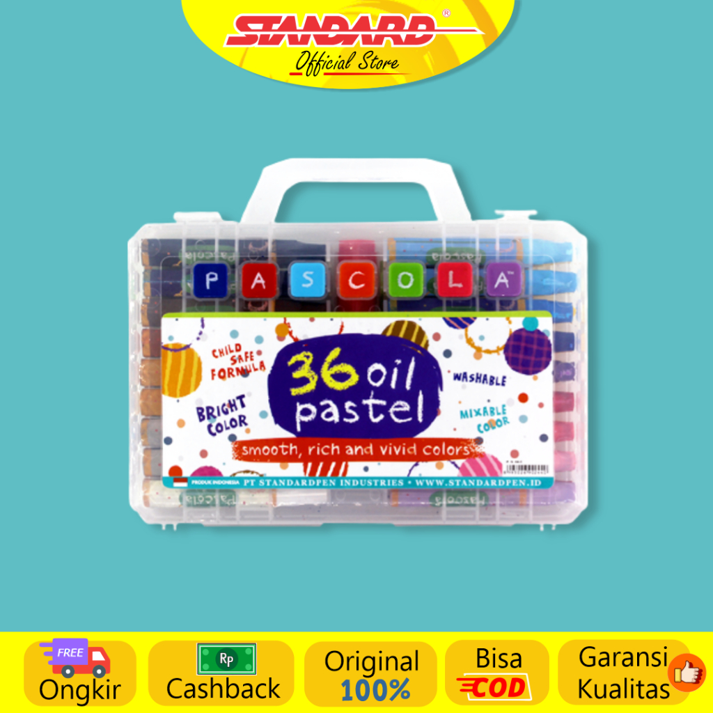 Standard - Pascola Oil Pastel 36 / Set ( Crayon / Pewarna / Coloring ) (5)