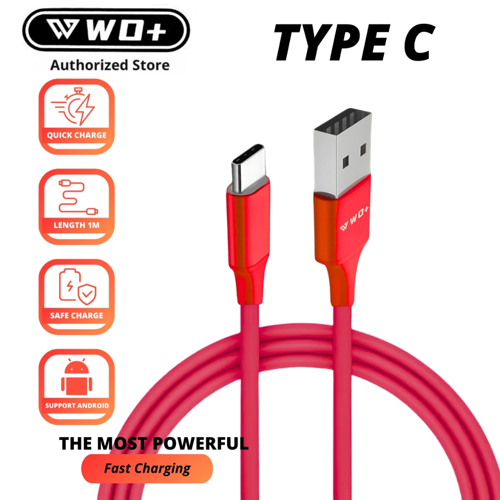 Jual WO+ Kabel Data Fast Charging W905 USB to Type C 5A TPE Flexible