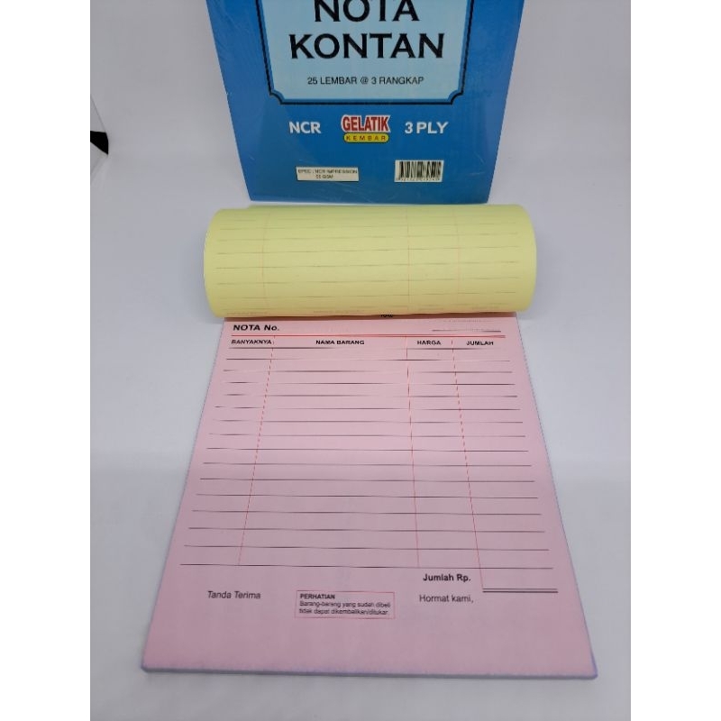 Jual NOTA KONTAN BESAR 3 PLY GELATIK (JUAL/PK) 1PK ISI 10 BUKU | Shopee ...