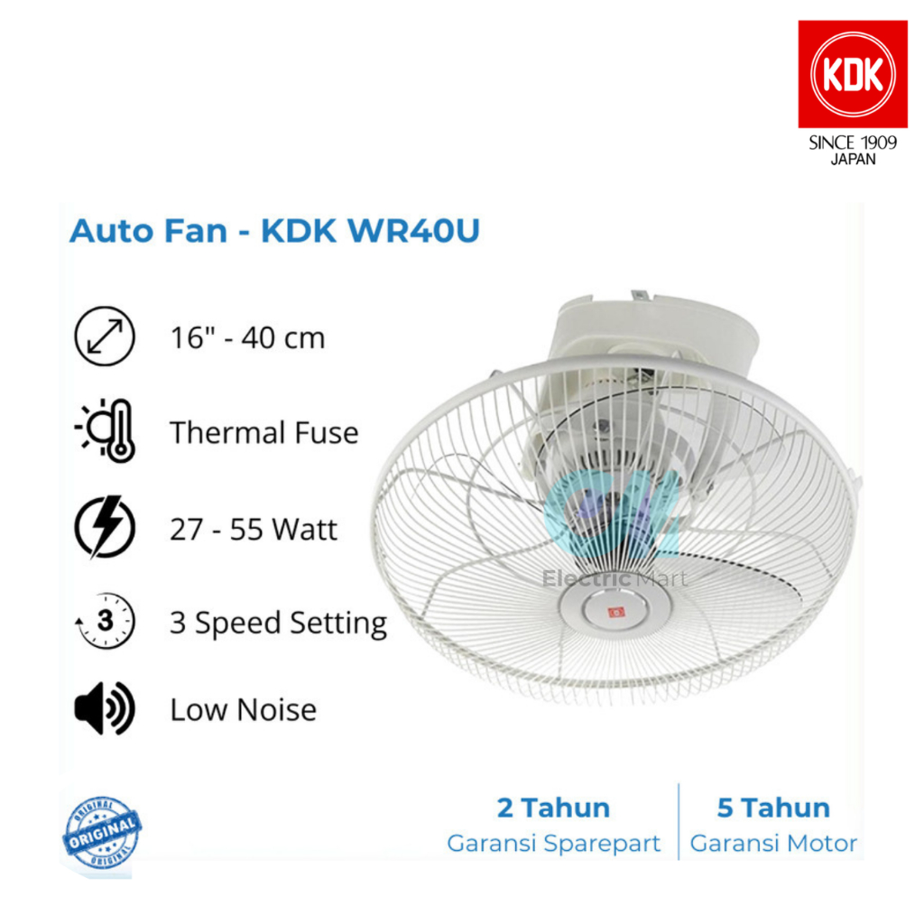 Jual KDK Auto Fan 16 Inch WR40U Kipas Angin Orbit Ceiling Fan Kipas ...