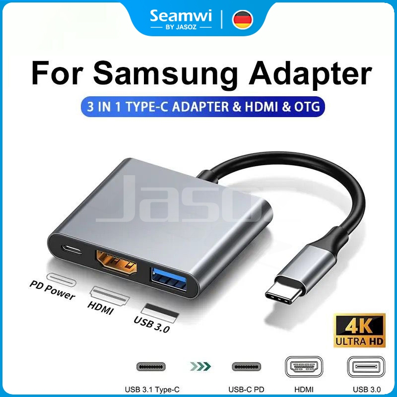 Seamwi Kabel Adapter in USB Type C To HDMI USB TYPE C Macbook AIR  PRO M1 IPAD ASUS LENOVO HP