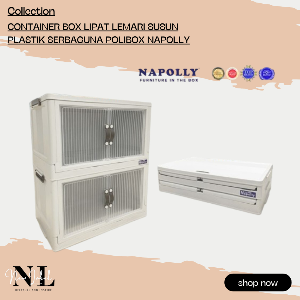 Jual NEWLABEL - CONTAINER BOX LIPAT LEMARI SUSUN PLASTIK SERBAGUNA ...