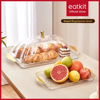 Eatkit Food Tray Nampan Saji Transparan Aesthetic Dengan Tutup Wadah Buah Dan Roti Serving Platters