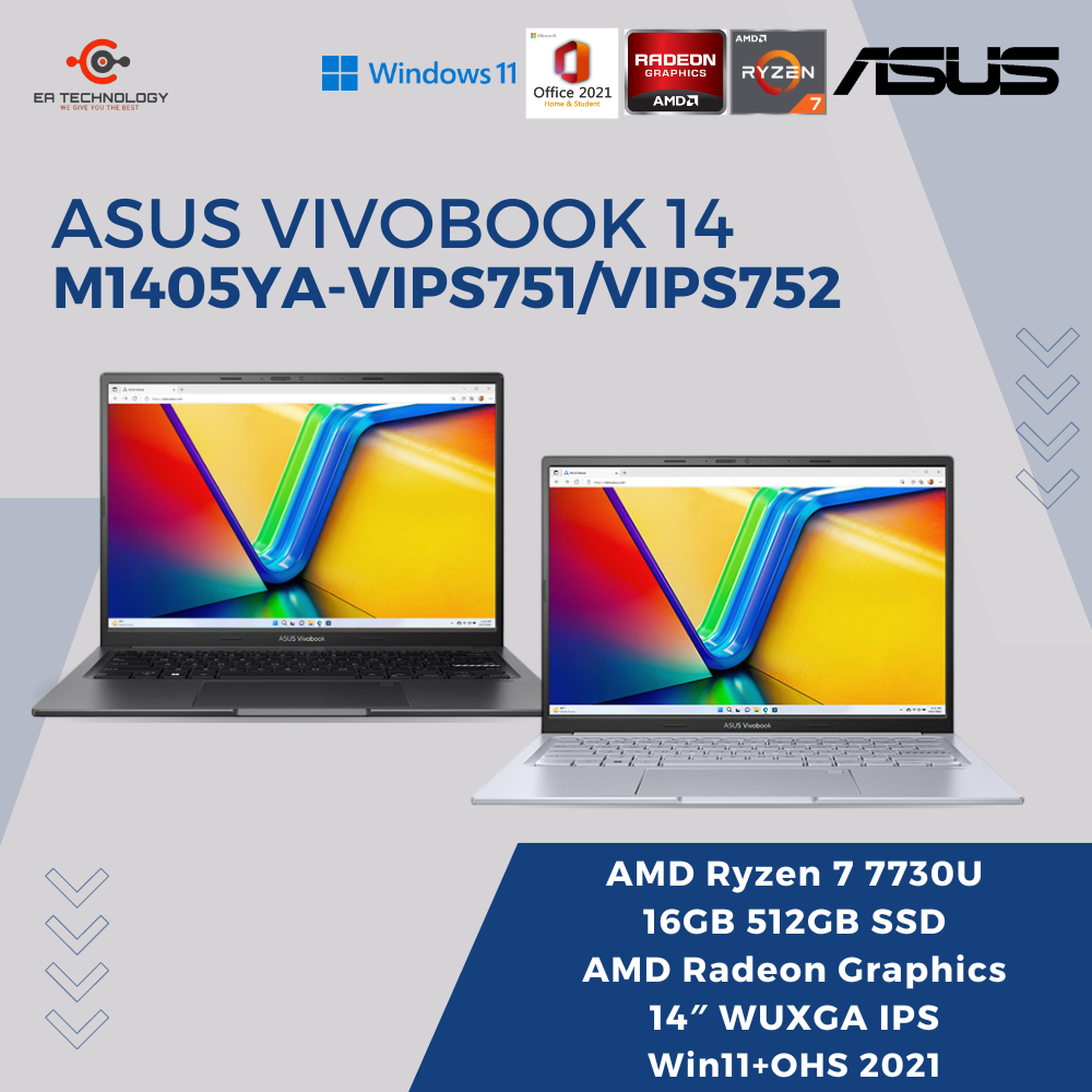 Jual ASUS VIVOBOOK 14 M1405YA-VIPS751/VIPS752 Ryzen 7-7730U 16GB 512SSD ...