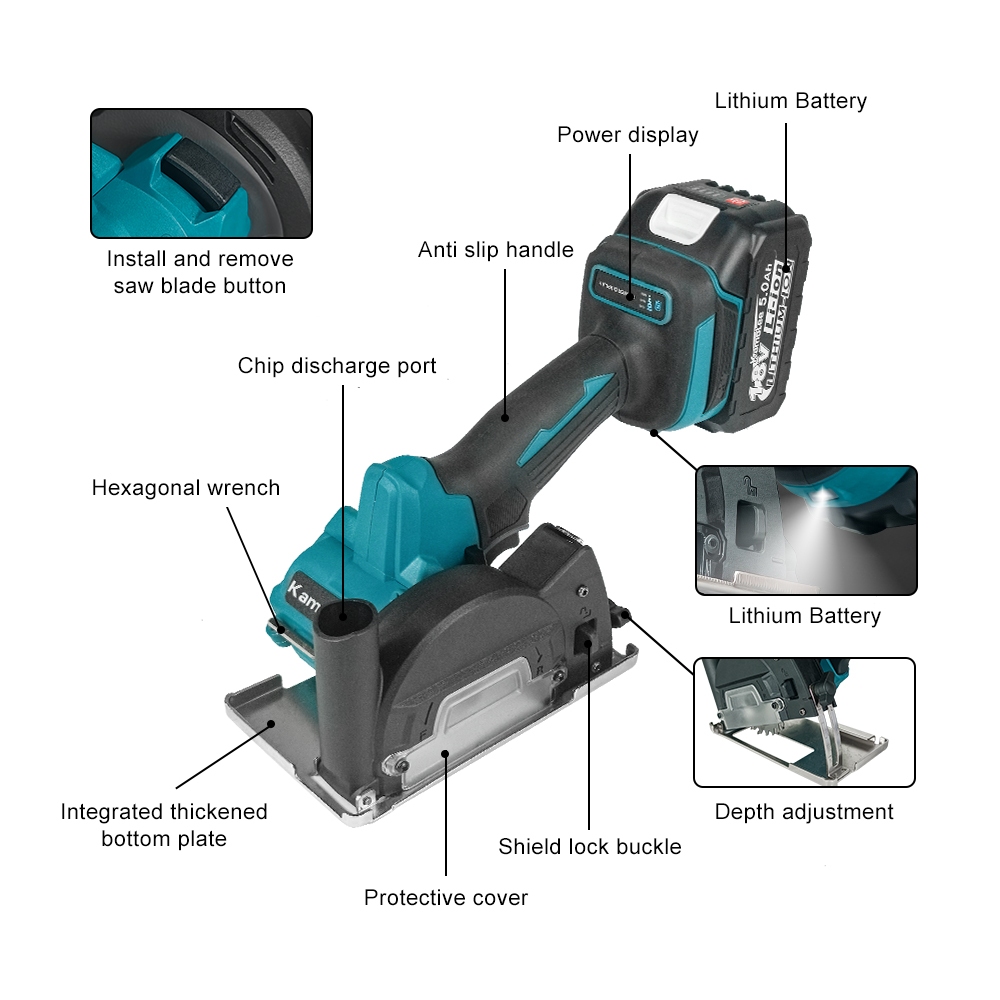 Jual COD！Kamolee 3Inci 1500RPM Handheld Brushless Multi-Purpose ...