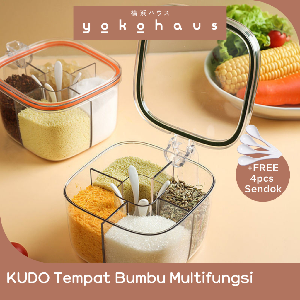 Jual YOKOHAUS - KUDO Container Gula Garam Serbaguna Toples Bumbu Rempah ...