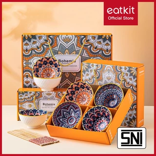 Eatkit Hampers Mangkok Set | Hampers Piring Keramik Set | Parcel Keramik Set | Gift Set Hampers | Mangkok Souvenir Bohemian Style