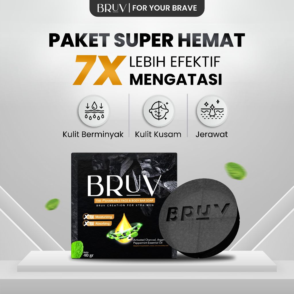 Jual BRUV Brightening & Acne Soap - Sabun Wajah Pria Mencerahkan Wajah ...
