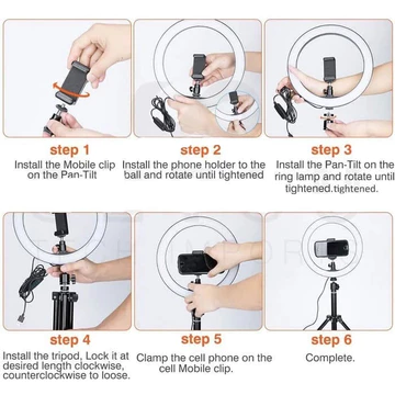 Aceh Lampu Tripod Ring Light LED 26Cm 10Inch Ringlight Selfie 3 Mode 26 Cm Live Streaming Vlog