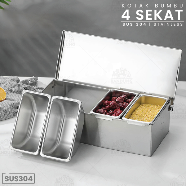 Jual Condiment Compartment / Seasoning Box Tempat Bumbu Toping 4 Sekat ...