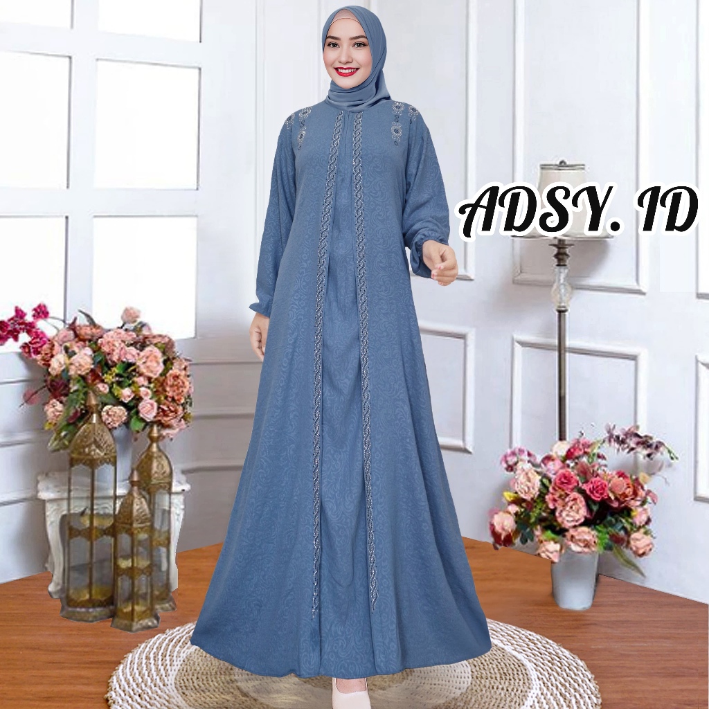 Jual Gamis Emboss Premium Mix Swarovski Simple Model | Shopee Indonesia