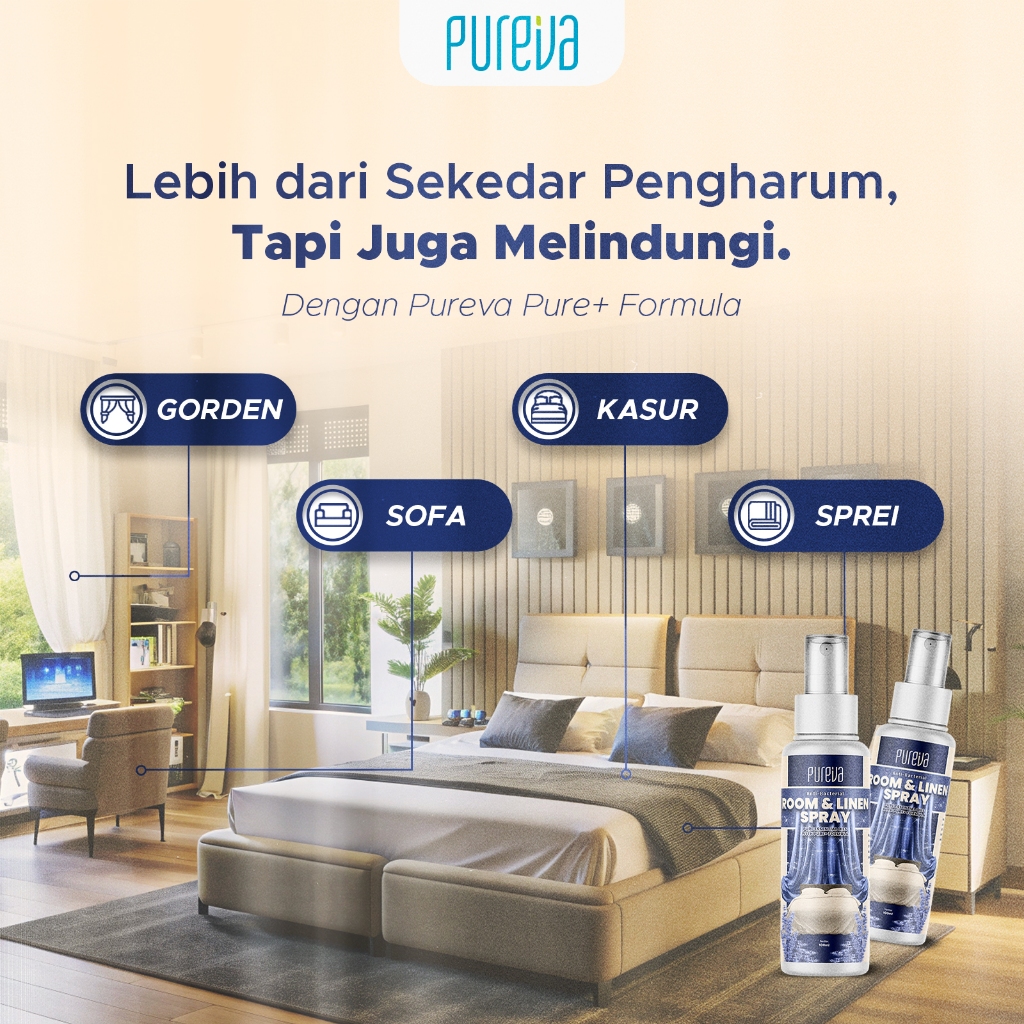 Jual Pureva Room & Linen Spray - Pengharum Ruangan Anti Bau dan Bakteri ...