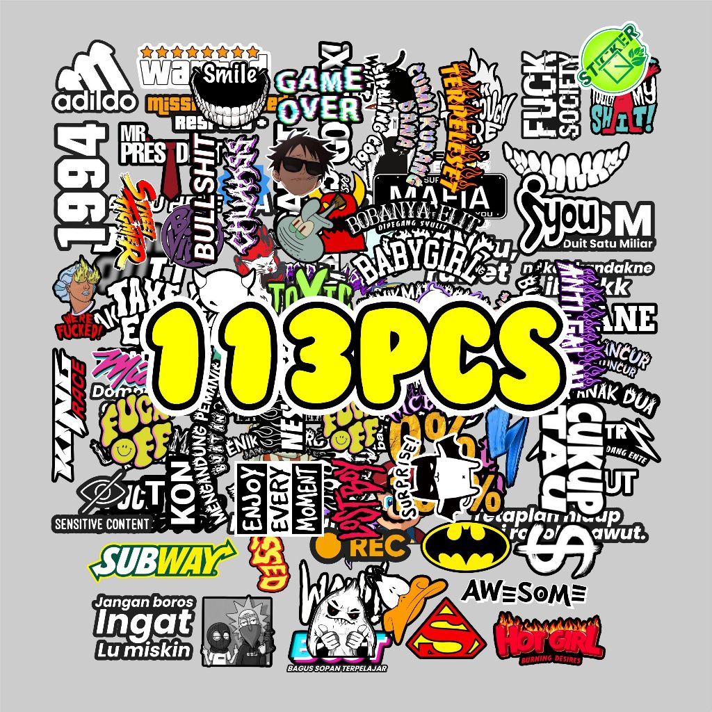 Jual STIKER PACK ISI 113PCS KATA KATA HITS VIRAL PRINT CUT TINGGAL ...