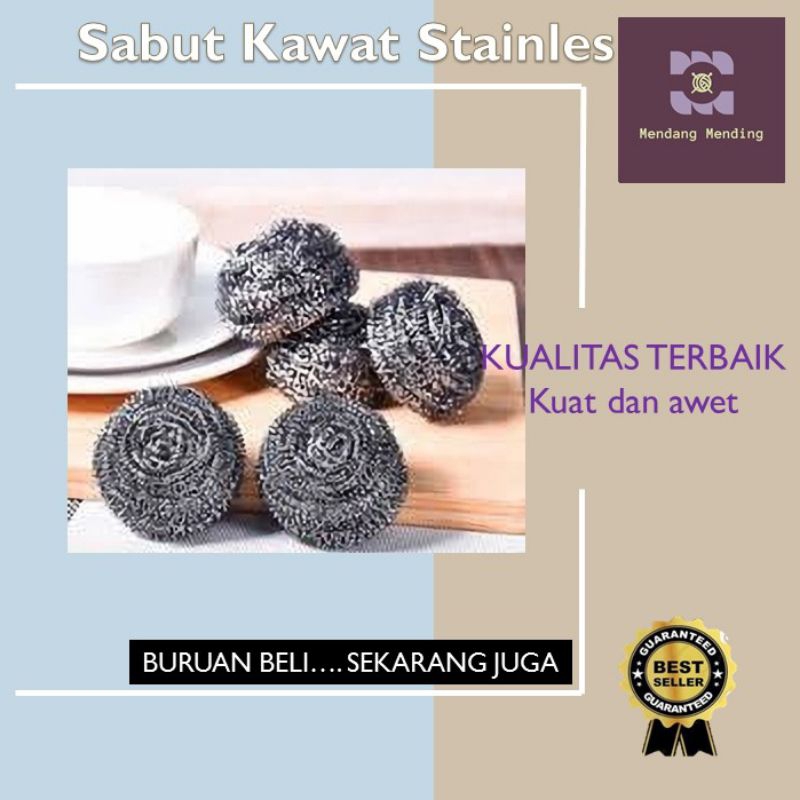 Jual Sabut Sabuk Spons Kawat Besi Stainless Steel Stenles Cuci Piring ...