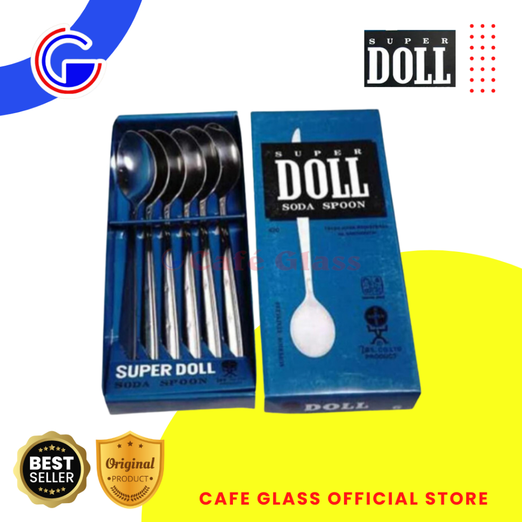 Sendok Teh Panjang Tebal Anti Karat - Sendok Es Stainless Set 6 Pcs Restoran - Alat Makan Doll (420)