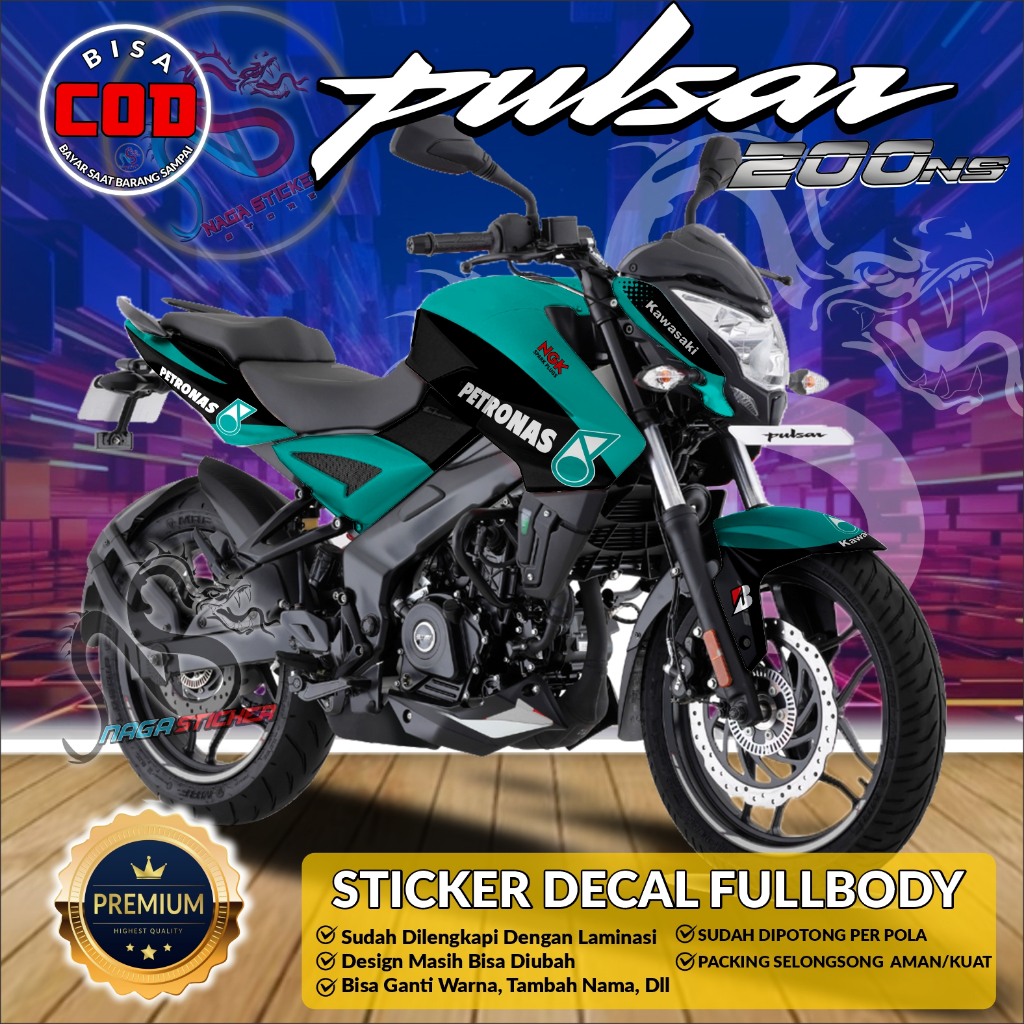 Jual DECAL STICKER STRIPING FULLBODY KAWASAKI PULSAR NS200 VARIASI ...