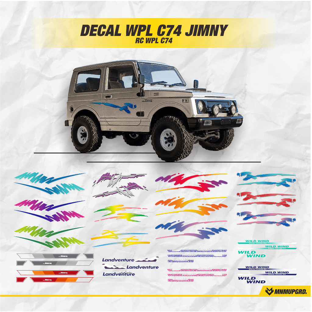 Jual Sticker RC WPL C74 jimny, UV DTF decal | Shopee Indonesia