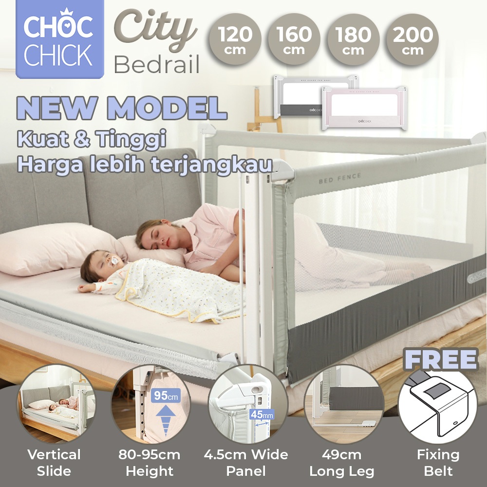 Jual Bedrail Pagar Kasur Choc Chick ⭐️CITY⭐️ [200cm, 180cm