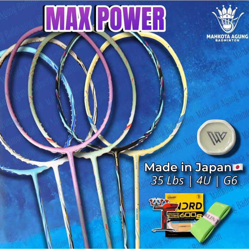 Jual RAKET BADMINTON BULUTANGKIS MAX POWER ORIGINAL 35 LBS MADE IN ...