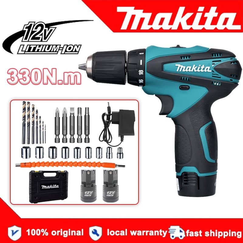 Makita DF330 electric drill 12V cordless drill lithium battery industrial  grade electric hand drill electric charge multifunctional electric