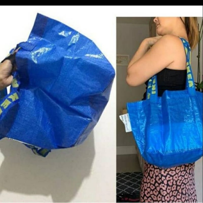 Borsa IKEA BRATTBY Piccola Blu – Shopping, Spiaggia, Tote Bag In Polipropilene, 3.5 Galloni