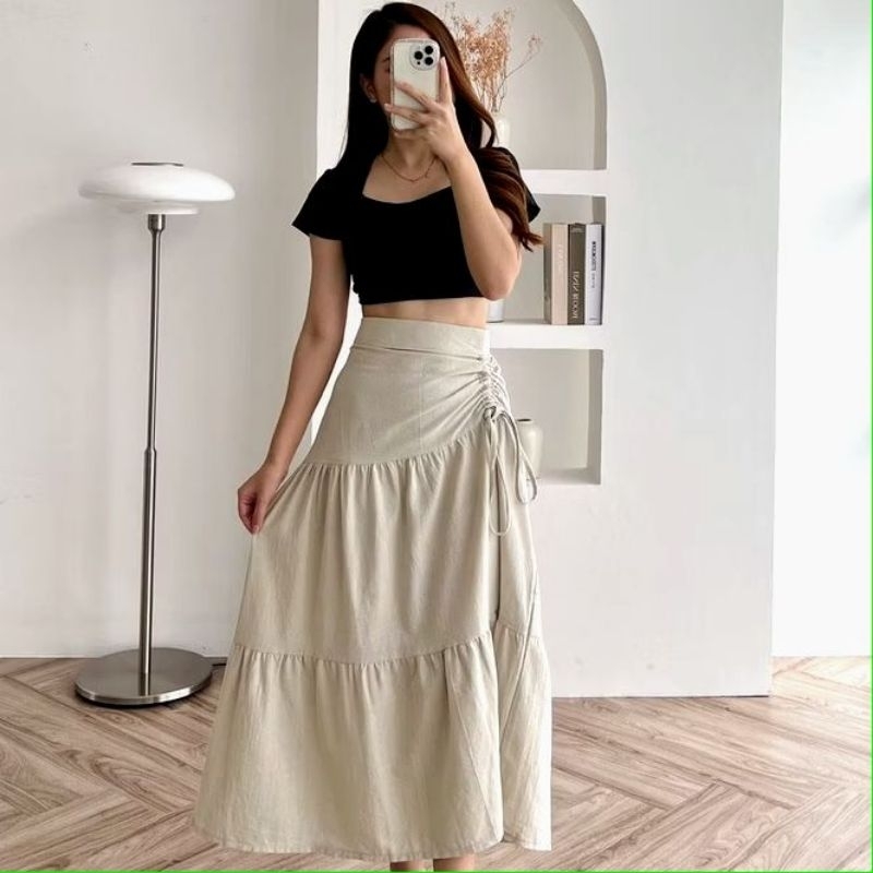 Jual Aluna Skirt | Rok Serut samping | Korean Style | Rok Wanita ...