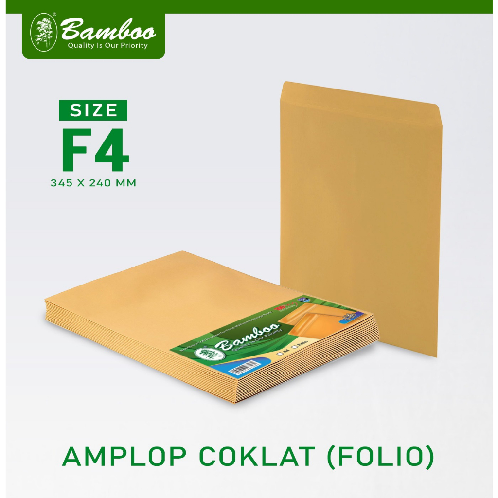 Jual Bamboo Amplop Coklat Folio Isi 100 Lembar Shopee Indonesia