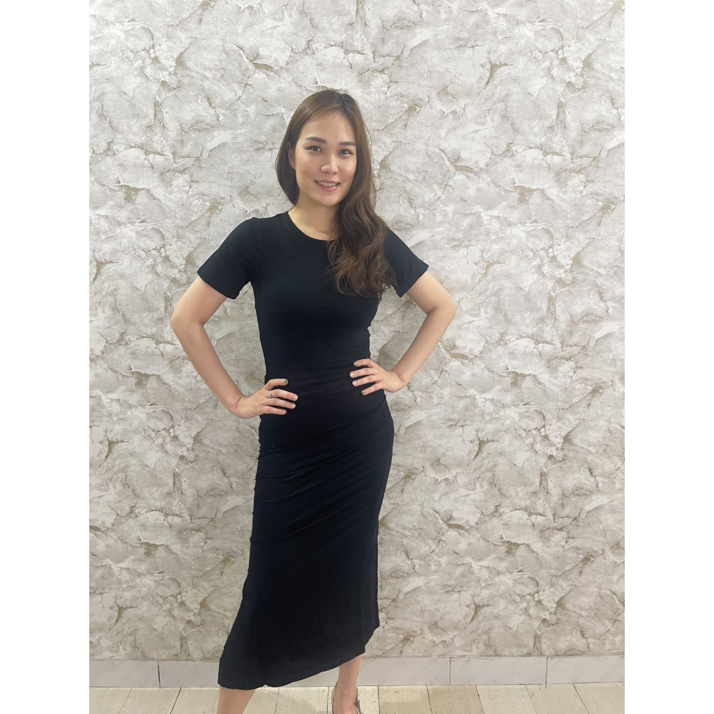 Jual MODAVIE - CIEL SET Kaos Basic Crop Top One Set Long Skirt Span ...