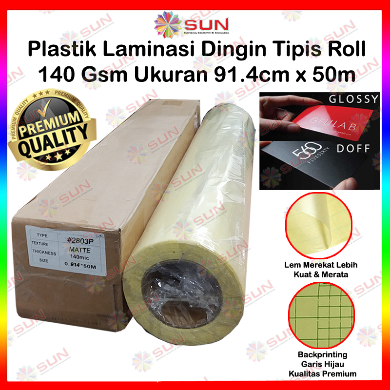 Jual Plastik Laminasi Dingin Tipis Roll 50 Micron 140 Gsm 91 4cm X 50