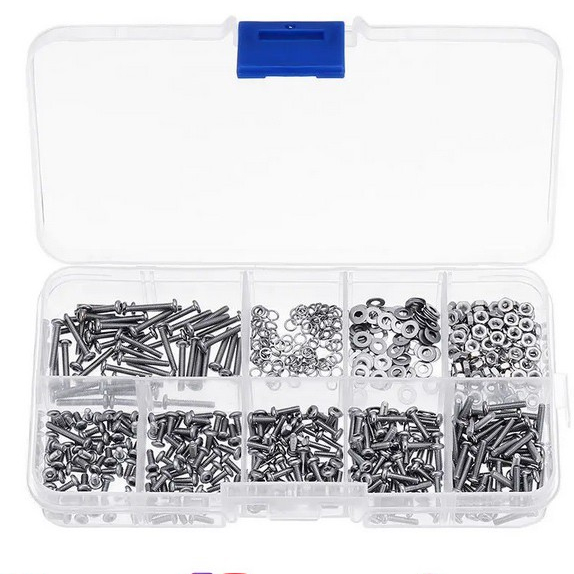 Jual 600pcs M2 Stainless Steel Hex Screw, Nut & Ring / baut mur 2mm Shopee Indonesia