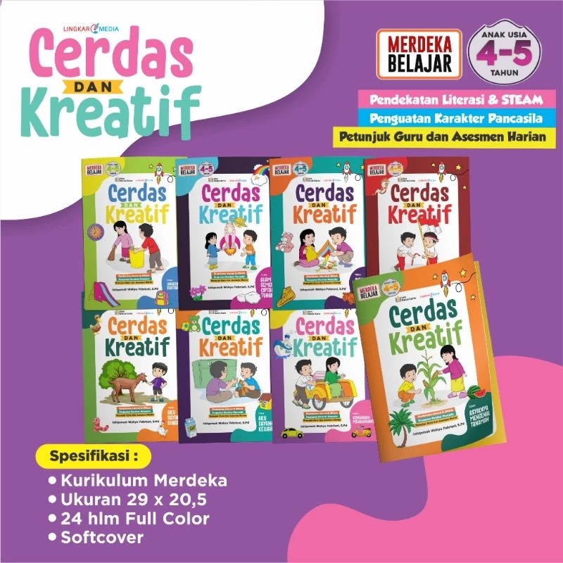 Jual PAKET BUKU TK KURIKULUM MERDEKA CERDAS KREATIF KELOMPOK A USIA 4-5 ...