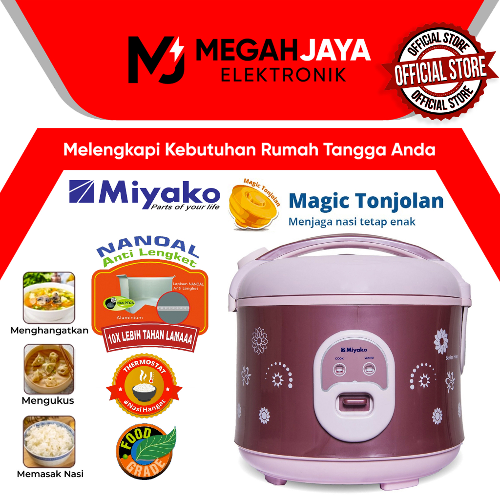 Jual [cod Ready] Miyako Rice Cooker Magic Com Mcm18 Bh Mcm 18 Bh Mcm 18 Bh 1 8 Liter