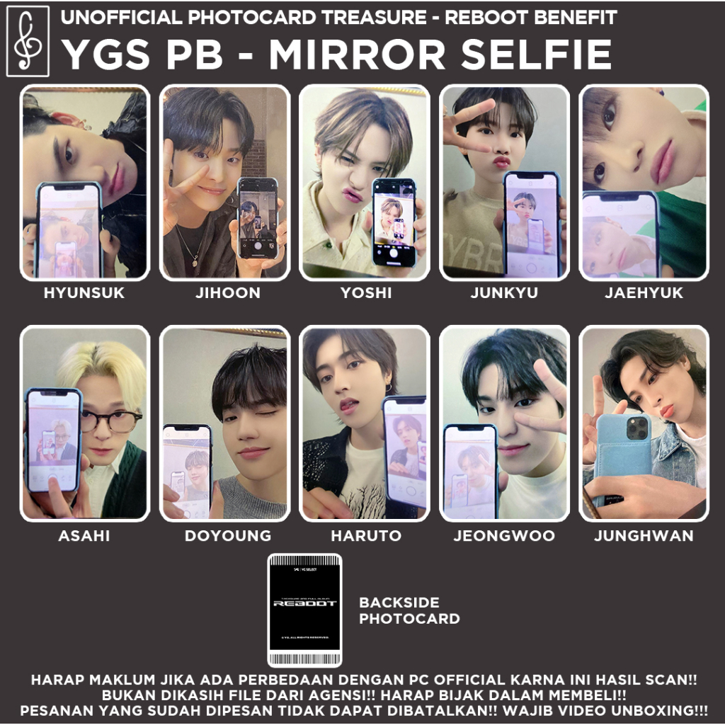 Jual [TREASURE] REBOOT YGS PHOTOCARD UNOFFICIAL PC BARUDAK | Shopee ...
