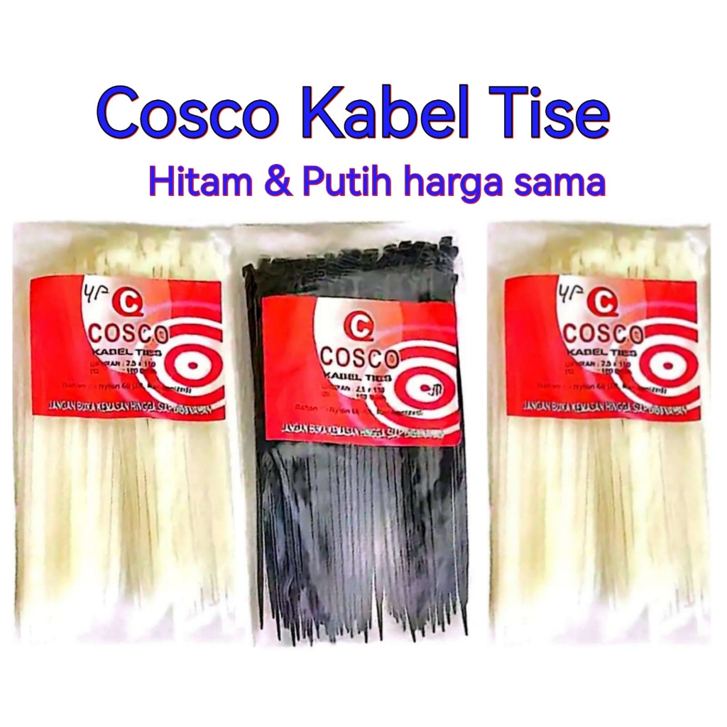 Jual Cosco Kabel Ties Putih Hitam Cm Tali Tas Kresek