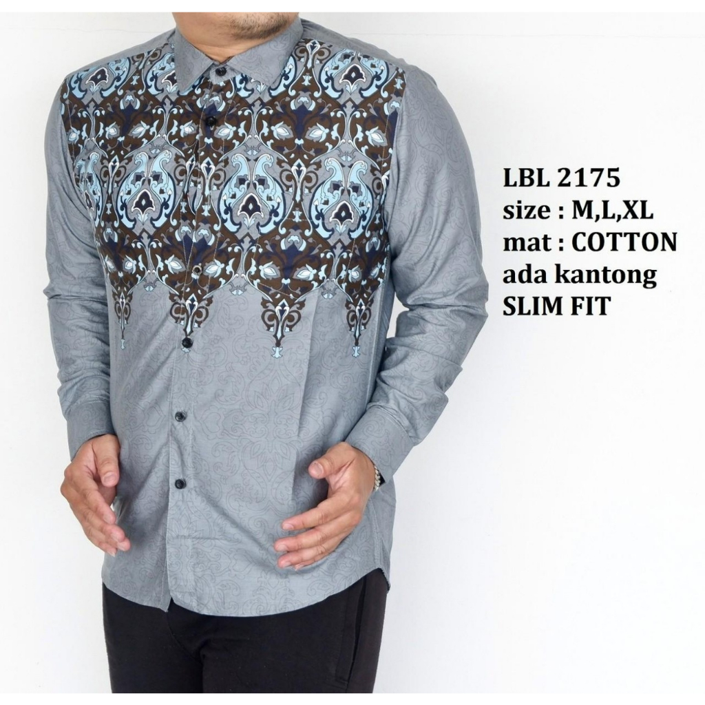 Jual Baju Batik Kemeja Pria Slim Fit Lbl Shopee Indonesia