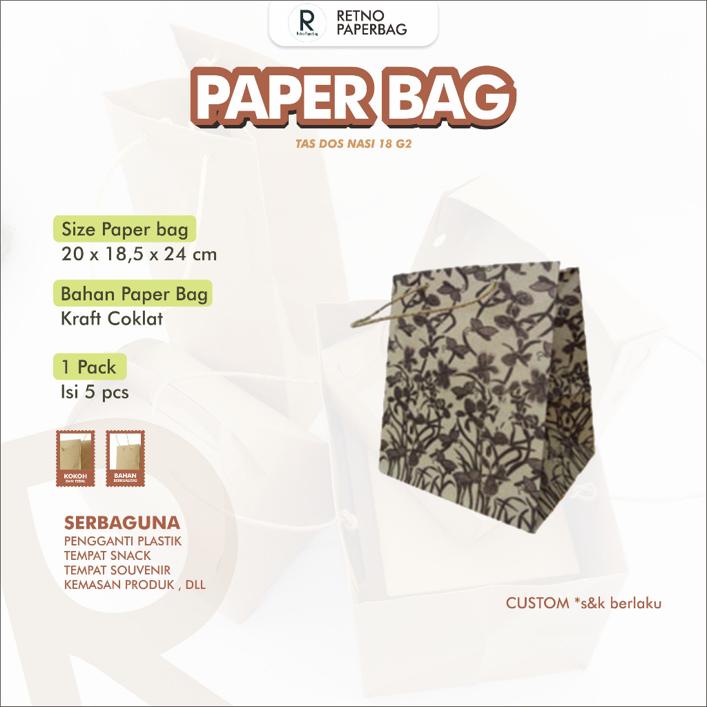 Jual Paper Bag Kardus Nasi Serbaguna Tas Snack Retno Paperbag Shopee Indonesia