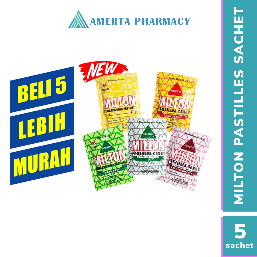 Jual PAKET BUNDLING! Permen MILTON PASTILLES Candy Sachet Ecer 5 Rasa ...